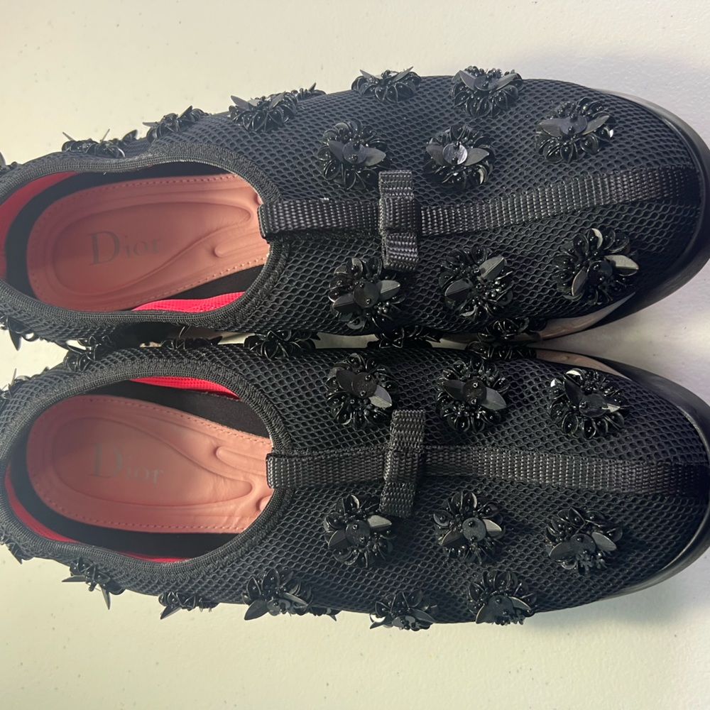 Christian Dior Black Sequin Embellishments Sneakers Size 8 - Picture 8 of 17